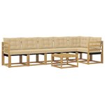 vidaXL Ensemble de canapés d'extérieur 7 Pièces Blanc et Beige