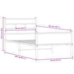 vidaXL Cadre de lit sans matelas chêne fumé 90x200cm bois d'ingénierie