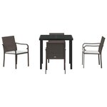 vidaXL Ensemble de salle à manger pour jardin 5 Pièces Marron Poly rotin