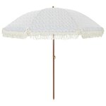 vidaXL Parasol Gris et blanc Ø 205 x 209 cm Acier