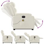 vidaXL Fauteuil inclinable de massage électrique crème velours