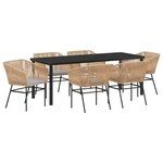 vidaXL Ensemble de salle à manger pour jardin 7 pc Marron