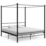 vidaXL Cadre de lit à baldaquin Noir Métal 200x200 cm