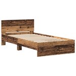 vidaXL Cadre de lit avec tête de lit Bois Ancien 100 x 200 cm