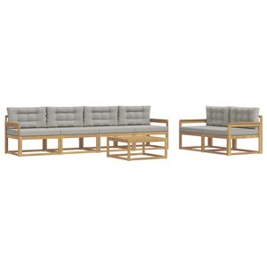 vidaXL Ensemble de canapés d'extérieur 6 pc Blanc et gris clair