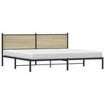 vidaXL Cadre de lit en métal sans matelas chêne sonoma 193x203 cm