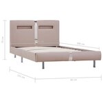 vidaXL Cadre de lit avec LED sans matelas cappuccino 90x200 cm