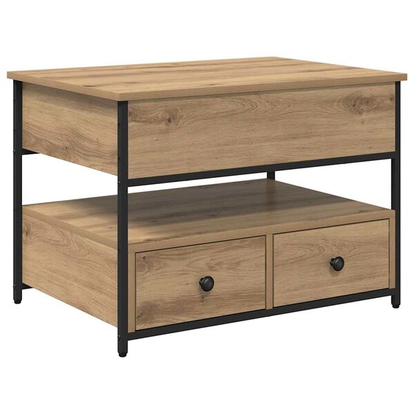 vidaXL Table basse Chêne artisanal 70 x 50 x 54.5 cm Bois d'ingénierie