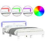 vidaXL Cadre de lit avec LED sans matelas blanc 150x200 cm