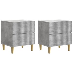 vidaXL Cabinet de chevet 2 Pièces Gris béton 43 x 34 5 x 48 cm