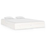 vidaXL Cadre de lit blanc bois massif 140x190 cm