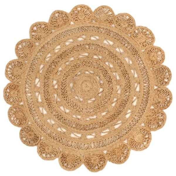 vidaXL Tapis Jute tressé à la main 150 cm Rond
