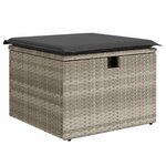 vidaXL Salon de jardin 4 Pièces avec coussins gris clair résine tressée