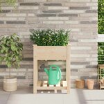 vidaXL Cache-pot de jardin avec étagère Beige 60.5 x 60 x 76.5 cm