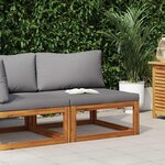 vidaXL Canapé central sectionnel avec coussin gris foncé Bois d'acacia