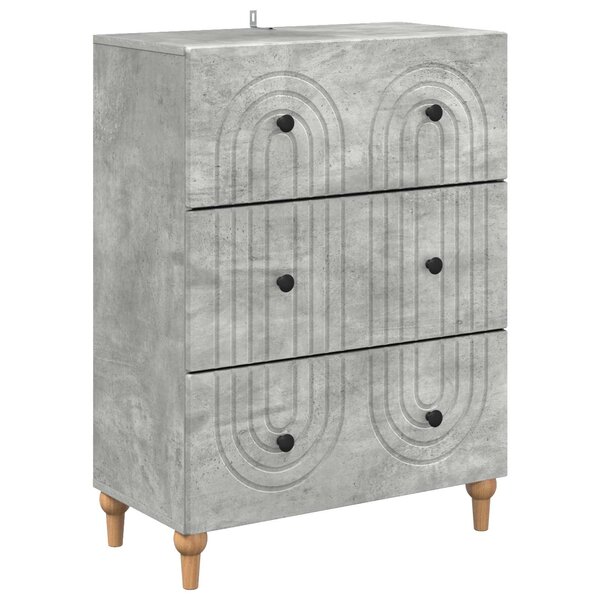 vidaXL Armoire à tiroirs Gris béton 66 x 34 5 x 90 cm