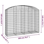 vidaXL Panier de gabions arqué 200x50x140/160 cm Fer galvanisé