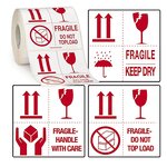 Étiquette d'expédition fragile - keep dry (lot de 500) (lot de 2)
