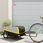 vidaXL Remorque de vélo noir et jaune 45 kg fer