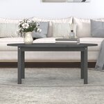 vidaXL Table basse Gris 110x55x45 cm Bois massif de pin
