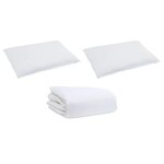 vidaXL Ensemble de Duvet avec oreiller 3 Pièces Blanc Plume de canard