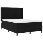 vidaXL Lit à ressorts avec matelas Noir 160 x 200 cm tissu