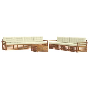 vidaXL Ensemble de canapés d'extérieur 9 Pièces Naturel et Crème