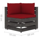 Vidaxl salon de jardin 8 pièces avec coussins bois imprégné de gris