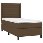 vidaXL Sommier à lattes de lit matelas LED Marron foncé 80x200cm Tissu