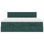 VidaXL Cadre de lit ottoman avec matelas vert foncé 180x200cm velours