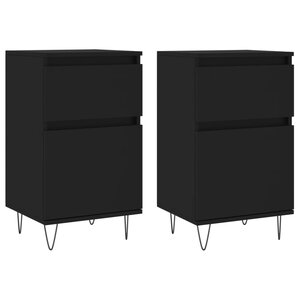 vidaXL Buffets 2 Pièces noir 40x35x70 cm bois d’ingénierie