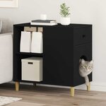 vidaXL Maison pour chat Noir 72 x 42.5 x 70 cm Bois d'ingénierie