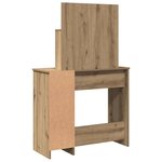 vidaXL Coiffeuse avec LED chêne artisanal 86 5x35x136 cm