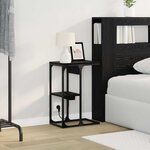 vidaXL Table de chevet Chêne Noir 41.5 x 26 x 60.5 cm