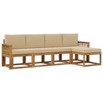 vidaXL Ensemble de canapés d'extérieur 5 Pièces Naturel et Beige
