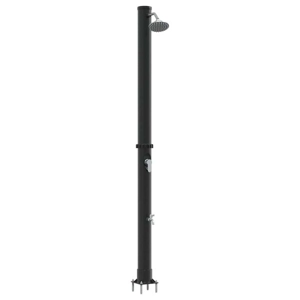 vidaXL Douche solaire extérieure Noir 217 cm PVC  aluminium