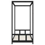 vidaXL Cadre de lit pour enfants noir 90x200 cm bois de pin massif