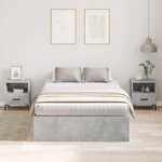 Cadre de lit de rangement vidaXL Gris béton 120x190 cm
