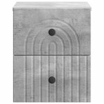 vidaXL Cabinet de chevet mural 2 Pièces Gris béton 33 x 34 5 x 40 cm
