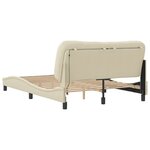 vidaXL Cadre de lit avec lumières LED crème 120x200 cm tissu