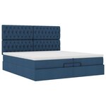 VidaXL Cadre de lit ottoman avec matelas bleu 200x200cm tissu