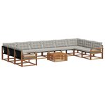 vidaXL Ensemble de canapés d'extérieur 11 Pièces Gris Naturel et Clair