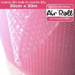 Lot de 6 rouleaux de film bulle d'air largeur 50cm x longueur 50m  - gamme air'roll antistatique