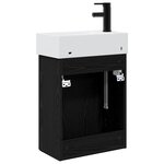 vidaXL Meuble de salle de bain avec robinet Chêne noir