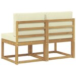 vidaXL 2 Pièce Sofa de milieu extérieur Bois d'Acacia Massif Blanc