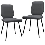 vidaXL Chaises à manger lot de 2 gris foncé tissu