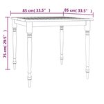 vidaXL Table Batavia 85x85x75 cm Bois de teck solide