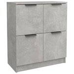 vidaXL Buffets 2 Pièces Gris béton 60x30x70 cm Bois d'ingénierie