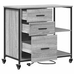 vidaXL Cabinet de Bureau Sonoma gris 76 x 41 x 72 cm Bois d'ingénierie