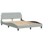 vidaXL Cadre de lit sans matelas Hanko gris clair 140x190 cm velours